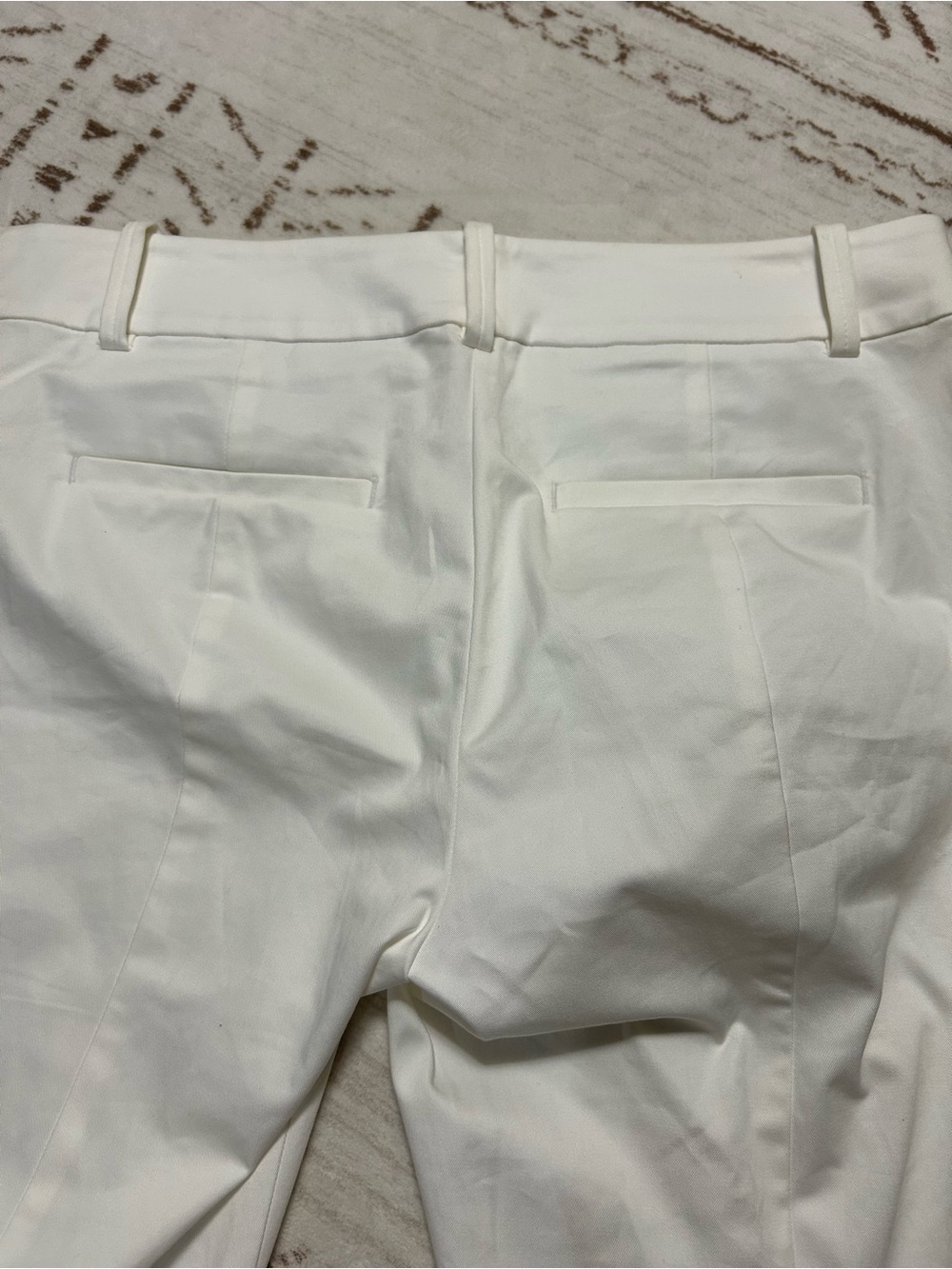 Ann Taylor White Side Zip Straight Leg Dress Pants Trousers Size 8 Old Money - Picture 7 of 7